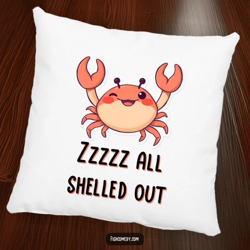 Funny Crab Pillow: A curious crab wiggles its claws with mischievous glee, adding a touch of humor and comfort to any seating area.