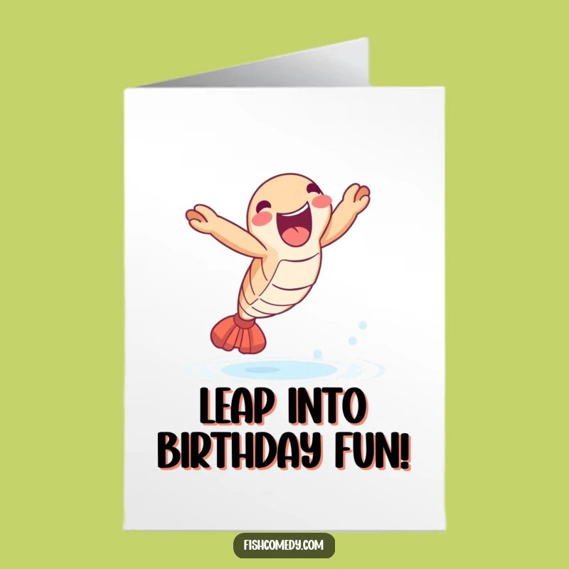Funny Free Printable Shrimp Birthday Card: Joyful Leap Downloadable Gift!
