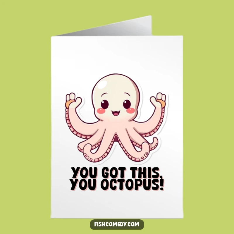 Funny Free Printable Octopus Card for Congratulations, Joyful Digital Download