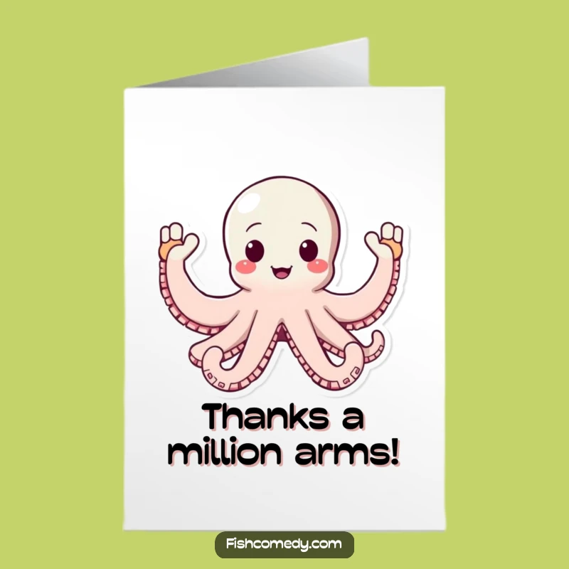 Free Printable Funny Octopus Thank You Card, Express Gratitude with Fun