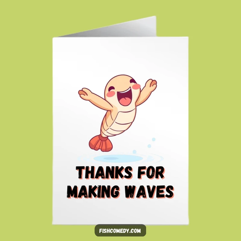 Funny Free Printable Shrimp Thank You Card: Joyful Leap Downloadable Gratitude!