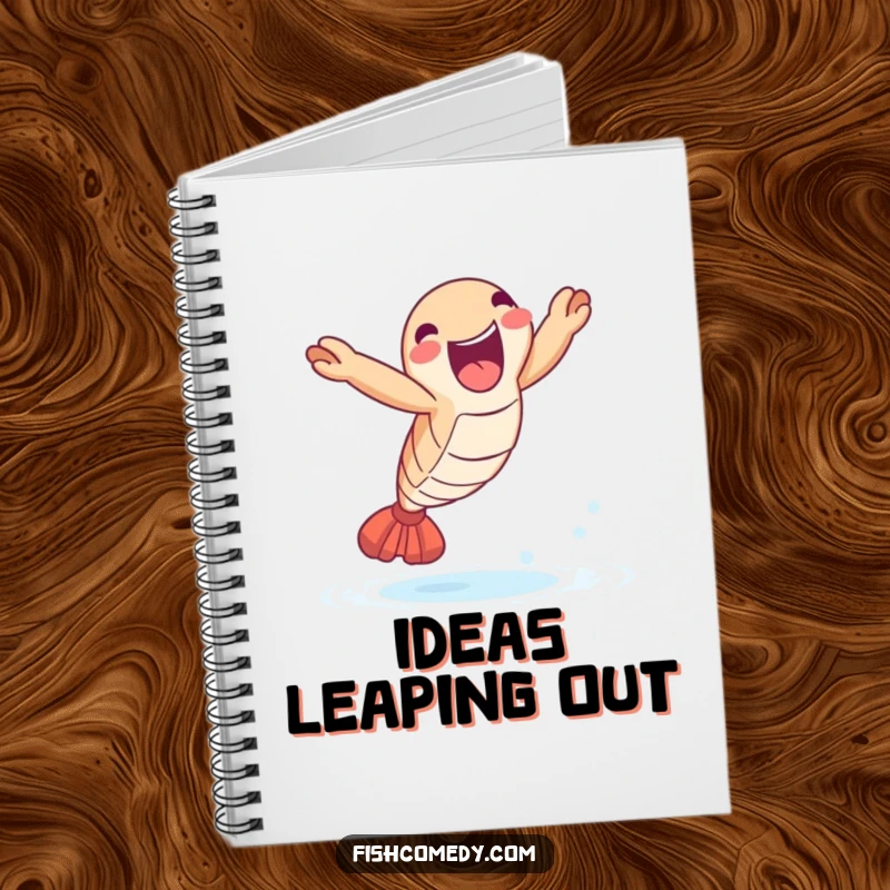 Funny Shrimp Leap Notebook: A delighted shrimp leaps joyfully out of the water, perfect for journaling and funny notes.